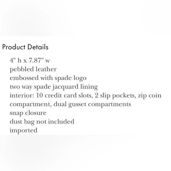 ♠️ Kate spade Marti Large Slim Flap Wallet - Picture 4 of 7